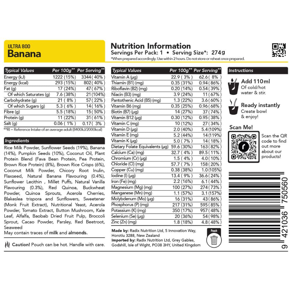 Radix Nutrition Ultra Breakfast v9.0 – 800Kcal