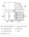 Vango Harris 350 Tent - 3 Person Family Poled Tent - Measurements