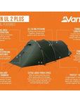 Force Ten (F10) Xenon UL 2 Plus Tent - 2 Man Lightweight Tent Features