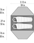 MSR Elixir™ 2 Tent - 2 Person Backpacking Tent (White) Measurements
