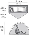 MSR Hubba NX Solo Backpacking Tent - 1 Person Tent - Measurements