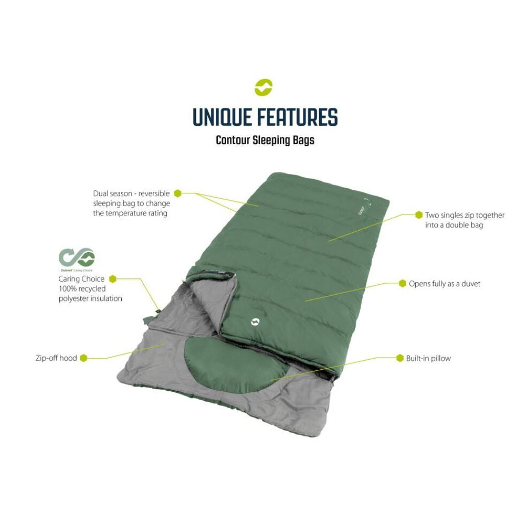 Outwell Sleeping Bag Contour Lux - Right Zip (Deep Blue) info