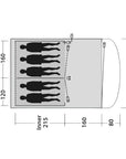 Outwell Oakwood 5 Tent - 5 Man Tent (2022) - Measurements