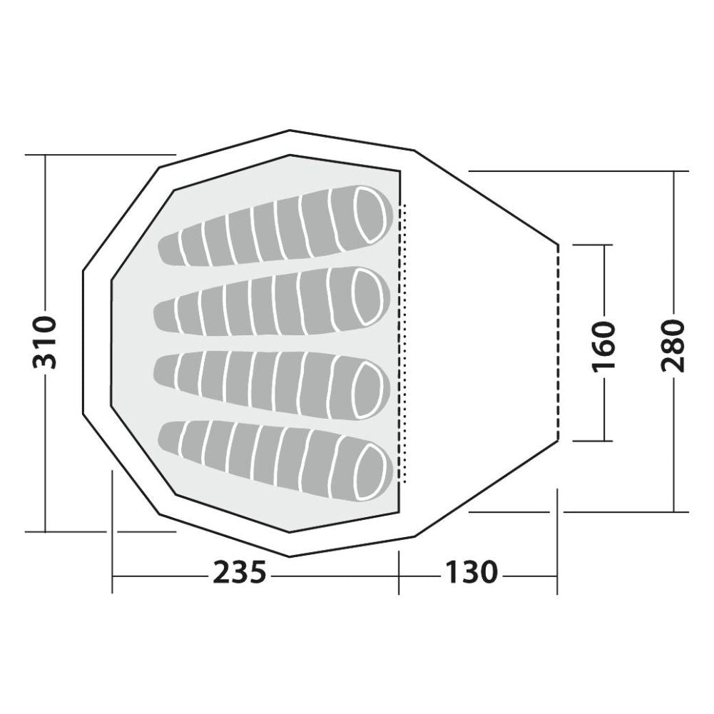 Robens Green Cone PRS Tipi Tent (2024) diagram inside tent