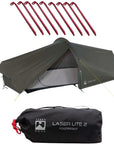 Terra Nova Laser Lite 2 Tent + Terra Nova Laser Lite 2 Tent Footprint + Free Wild Country Aluminium Alloy V-Angle Peg (10 Pack)