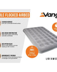 Vango Double Flocked Inflatable Airbed - Nocturne Grey