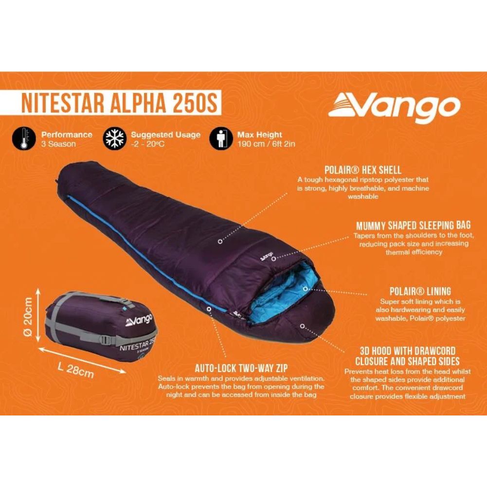 Vango Nitestar Alpha 250S (Short) Trekking Sleeping Bag