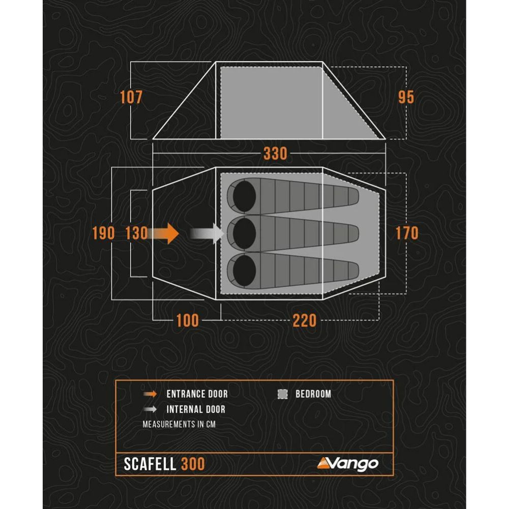 Vango Scafell 300 Tent - 3 Man Trekking Tent