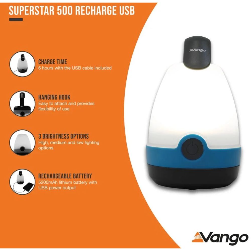 Vango Superstar 500 Recharge USB Lantern (River Light) more info
