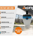 Vango Superstar 500 Recharge USB Lantern (River Light) info