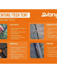 Vango Tay 400 Tent - 4 Man Tent (Deep Blue)