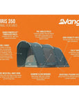 Vango Harris 350 Tent - 3 Person Family Poled Tent External Features