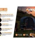 Vango Harris 350 Tent - 3 Person Family Poled Tent Internal Features