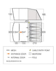 Vango Harris 500 Tent - 5 Person Family Poled Tent - Size