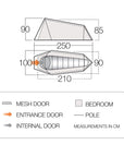 Vango Soul 100 Tent - 1 Man Lightweight Tent - Measurements