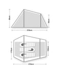 Wild Country Coshee 3 V2 Tent - 3 Man Lightweight Tent - Measurements