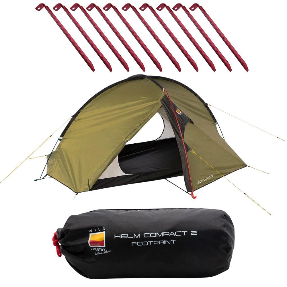 Wild Country Helm Compact 2 Tent + Helm Compact 2 Footprint + Free 10x – Camping Essentials