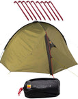 Wild Country Helm Compact 3 Tent + Helm Compact 3 Footprint + Aluminium Alloy V-Angle Peg (10 Pack)