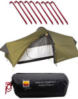 Wild Country Norte Compact 1 Tent + Norte Compact 1 Footprint + Free Wild Country Aluminium Alloy V-Angle Peg (10 Pack)