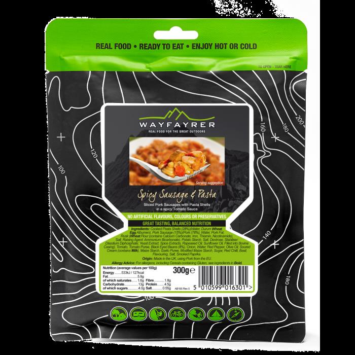 Wayfayrer Spicy Sausage & Pasta - Outdoor Camping Ready to Eat Meal Pouch