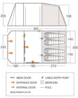 Vango Joro 450 Tent - 4 Man Family Poled Tunnel Tent