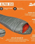 Vango Nitestar Alpha 350 Sleeping Bag (Fog) info