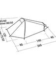Easy Camp Geminga 100 Compact Tent - 1 Man Tent - Measurements
