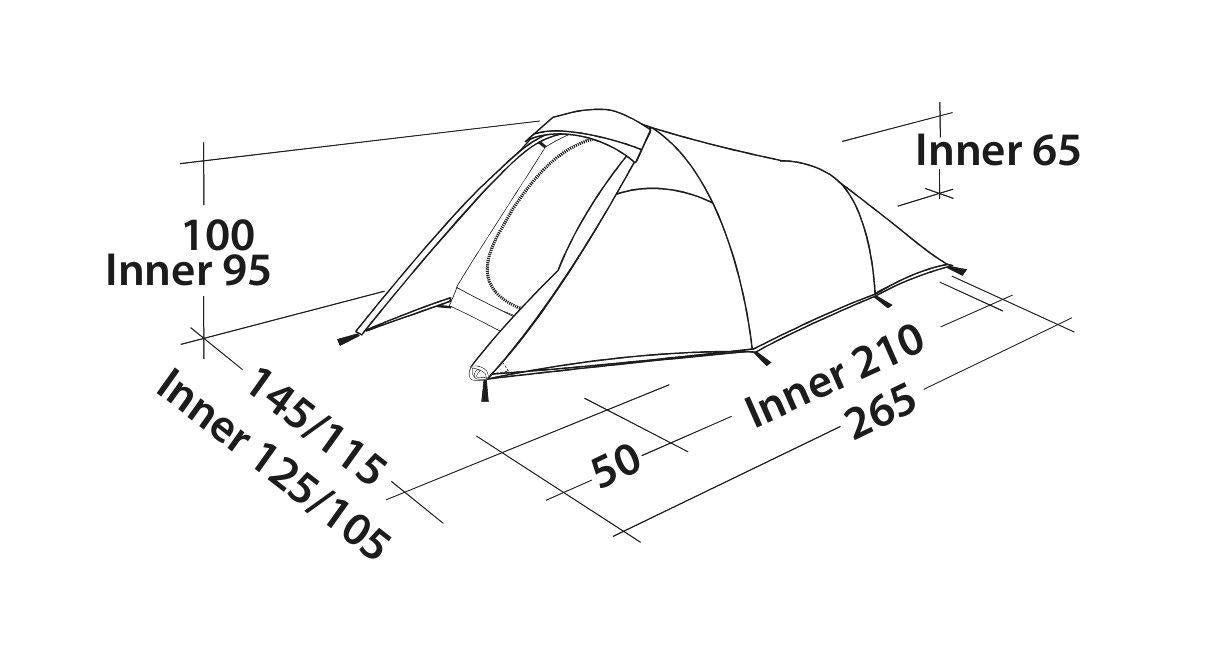 Easy Camp Energy 200 Compact Tent - 2 Man Tent - More Mesurements