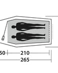 Easy Camp Energy 200 Compact Tent - 2 Man Tent - Measurements