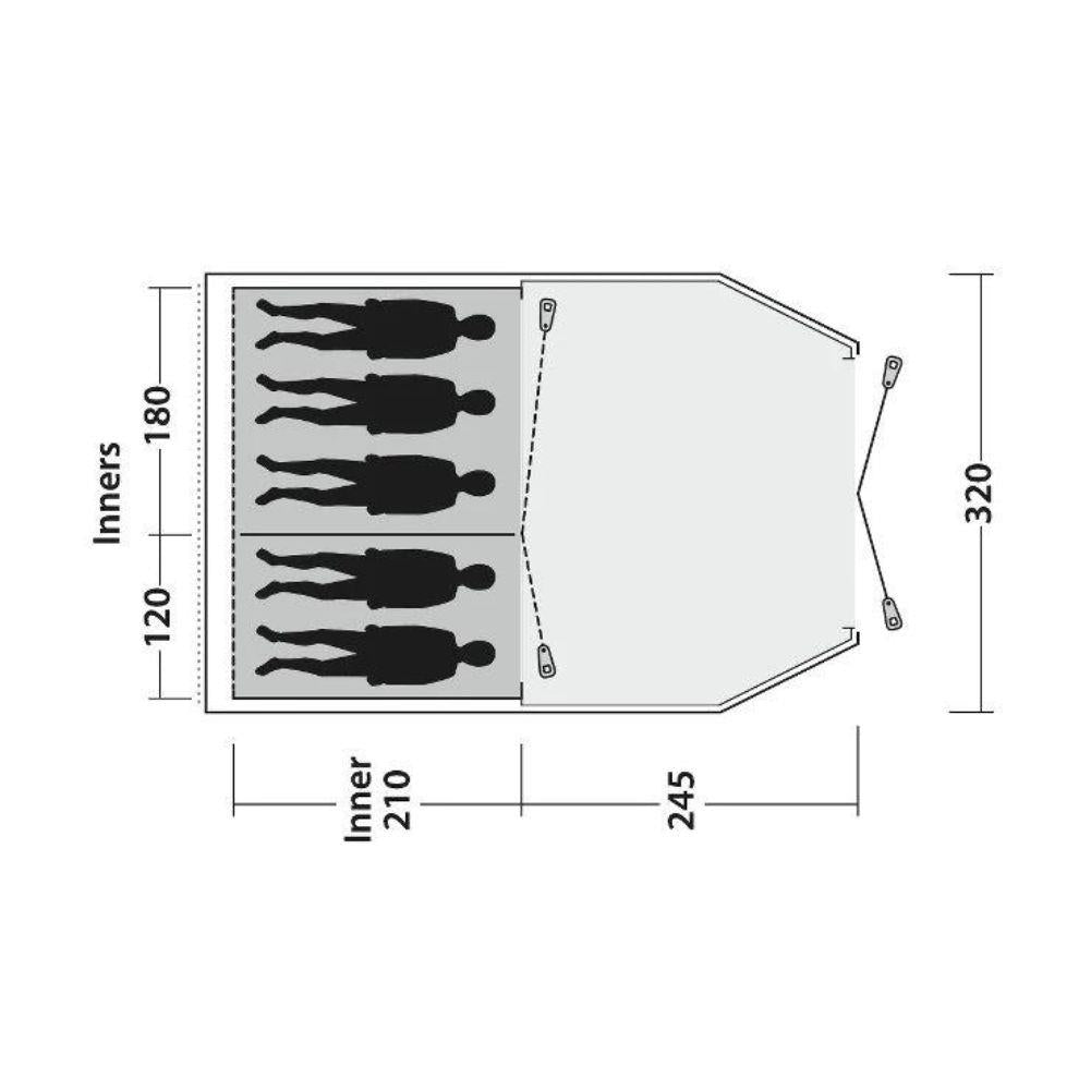 Outwell Dash 500 Tent - 5 Mant Tent Measurements