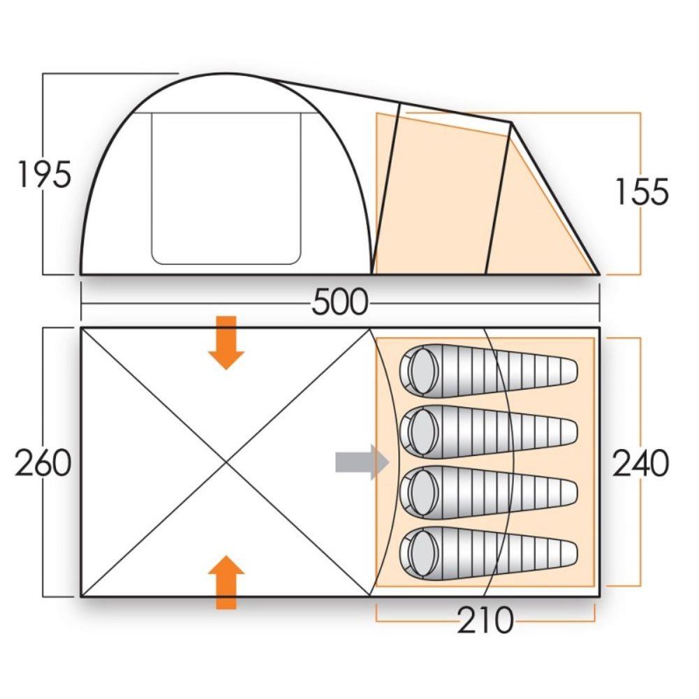 Vango Kirby 400 Footprint – 480cm x 240cm