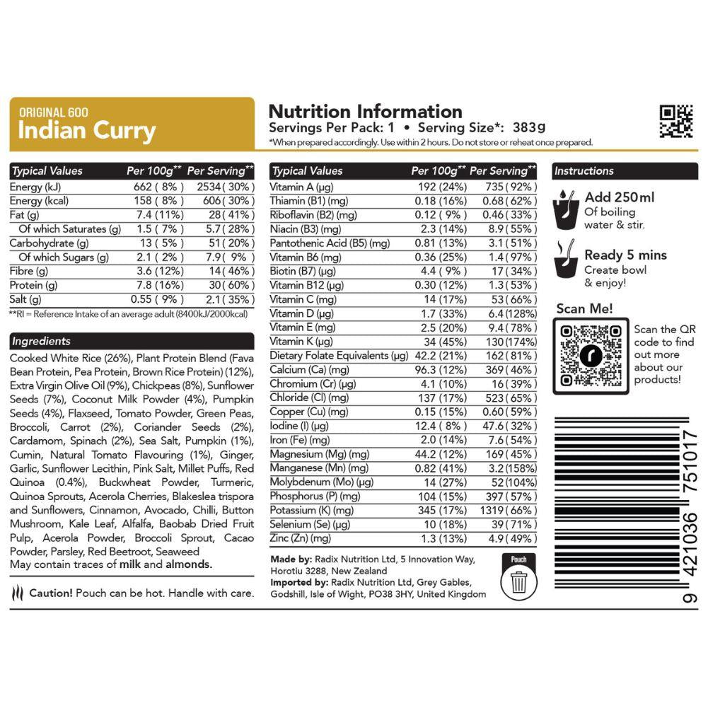 Radix Nutrition Original Meals v8.0 - 600Kcal