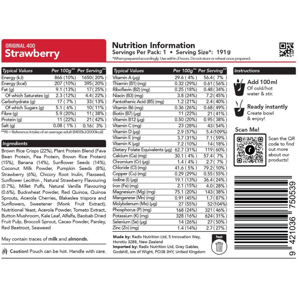 Radix Nutrition Original Breakfast v9.0 – 400Kcal
