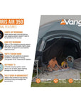 Vango Harris Air 350 Tent - 3 Man Tent (Mineral Green) info