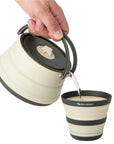 Sea To Summit Frontier UL Collapsible Kettle – 1.1L (Bone White) pouring