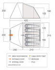 Vango Tiree 500 Tent - 5 Man Tent (Mineral Green) diagram