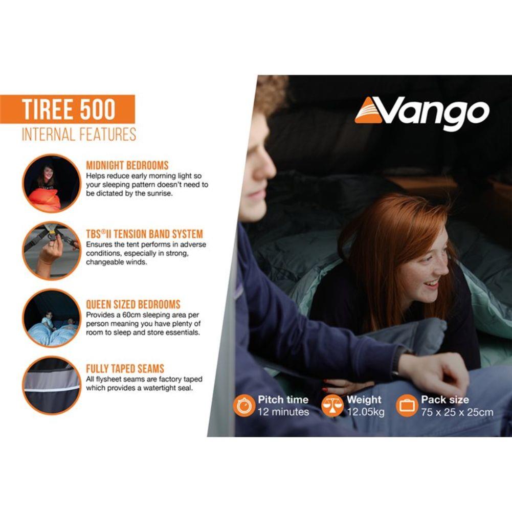 Vango Tiree 500 Tent - 5 Man Tent (Mineral Green) info more