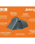 Vango Soul 300 Tent - 3 Man Tent (Deep Blue) - Features