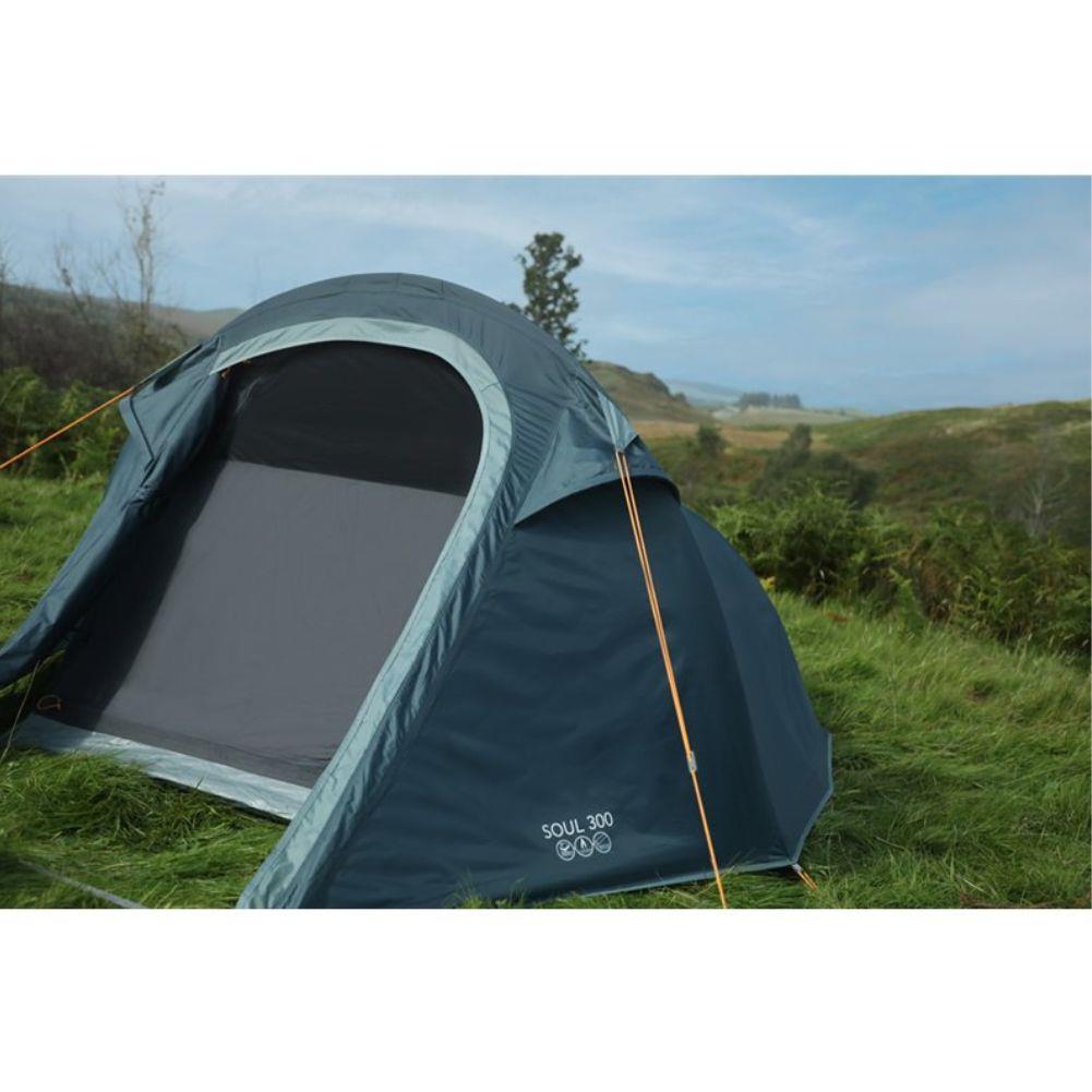 Vango Soul 300 Tent - 3 Man Tent (Deep Blue) - Front