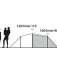 Outwell Tent Earth 3 - 3 Man Tunnel Tent - Measurements 2