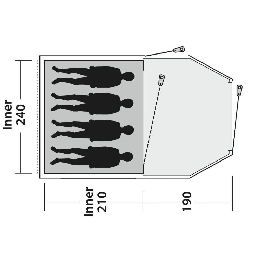 Outwell Tent Earth 4 - 4 Man Tunnel Tent 4 person