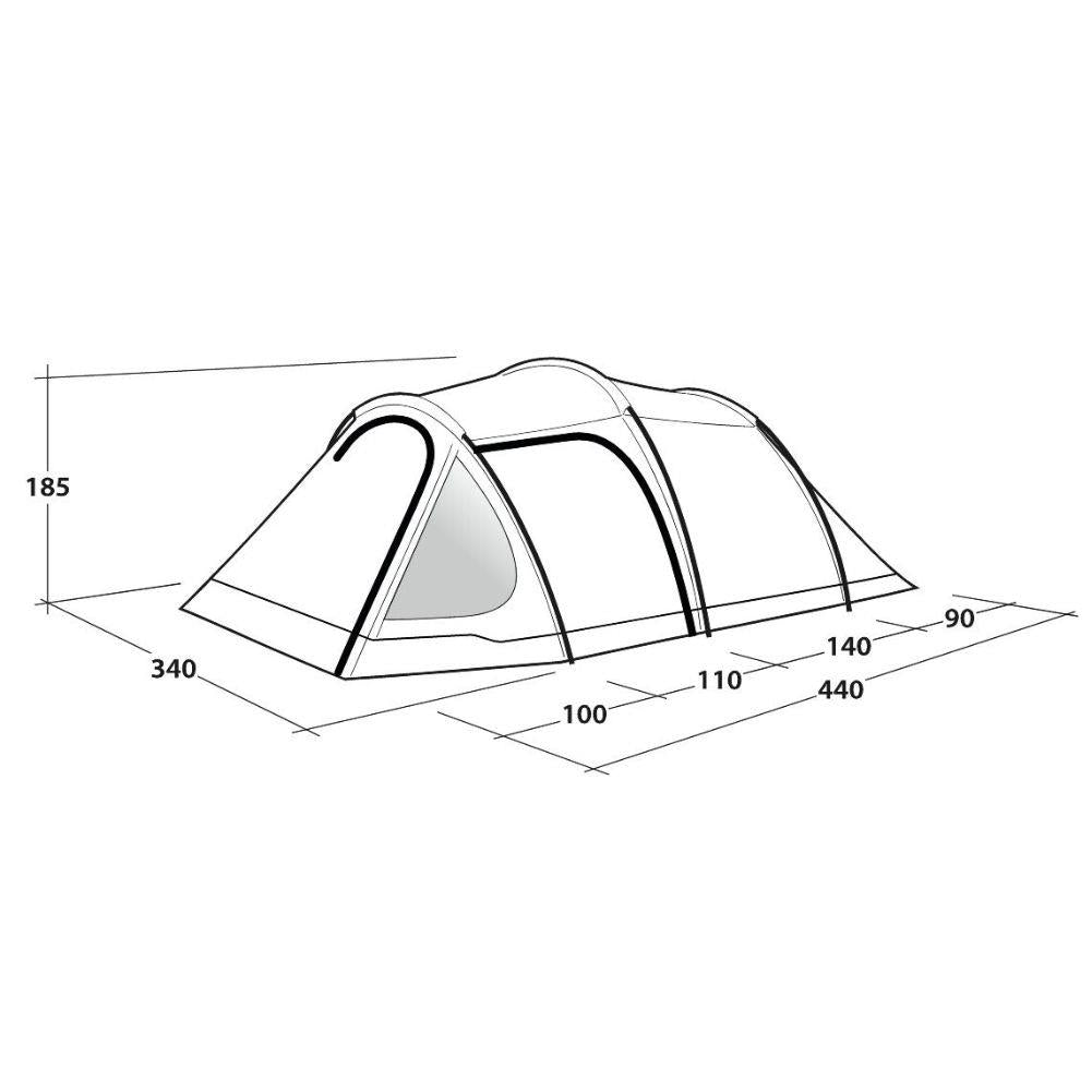 Outwell Tent Earth 5 - 5 Man Tunnel Tent measurements