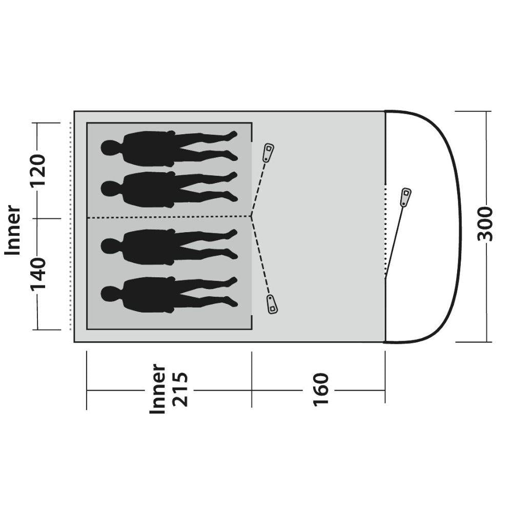 Outwell Tent Sky 4 - 4 Man Tunnel Tent people