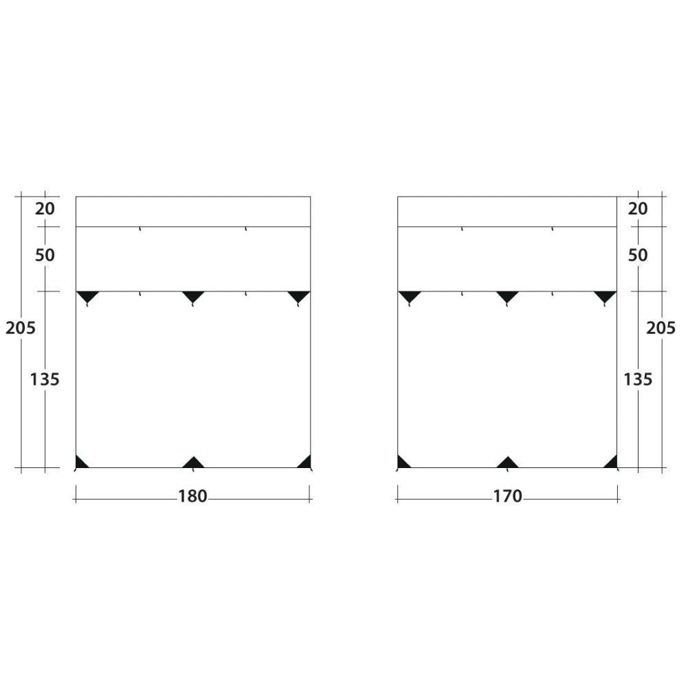 Outwell Fallcrest Side Panel Set Vehicle Awning