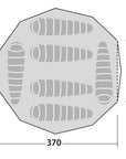 Robens Klondike PRS Tipi Tent (2024) sleeping bag diagram