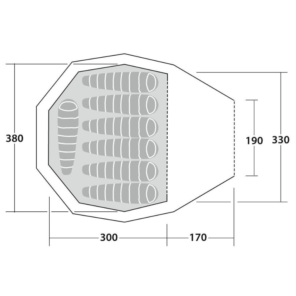 Robens Fairbanks Grande - 7 Man Tent diagram