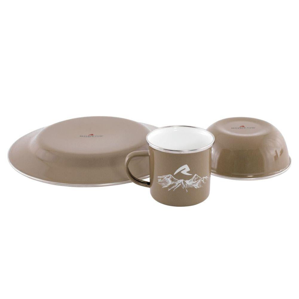 Robens Tongass Single Enamel Set bowls upside down