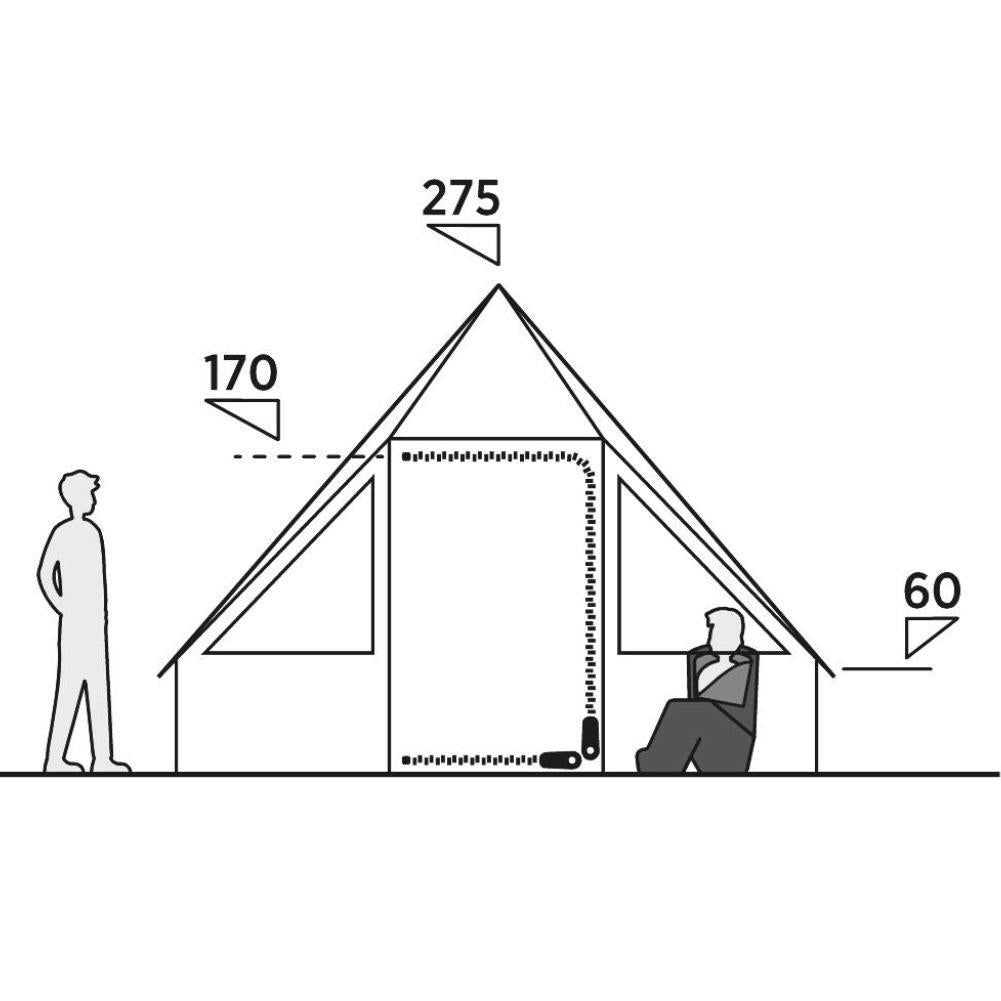 Easy Camp Moonlight Cabin Tent - 10 Man Tent height measurements