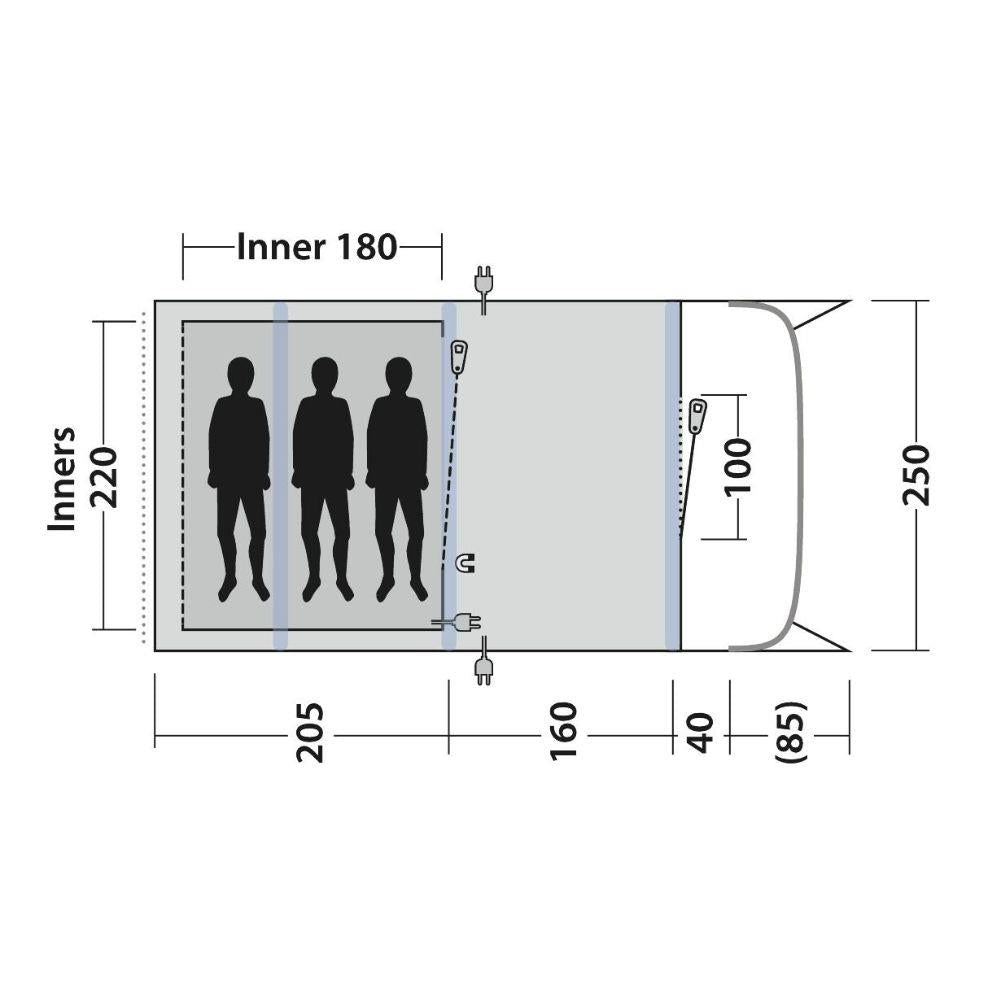 Outwell Sunhill 3 Air Tent - 3 Man Tent people inside