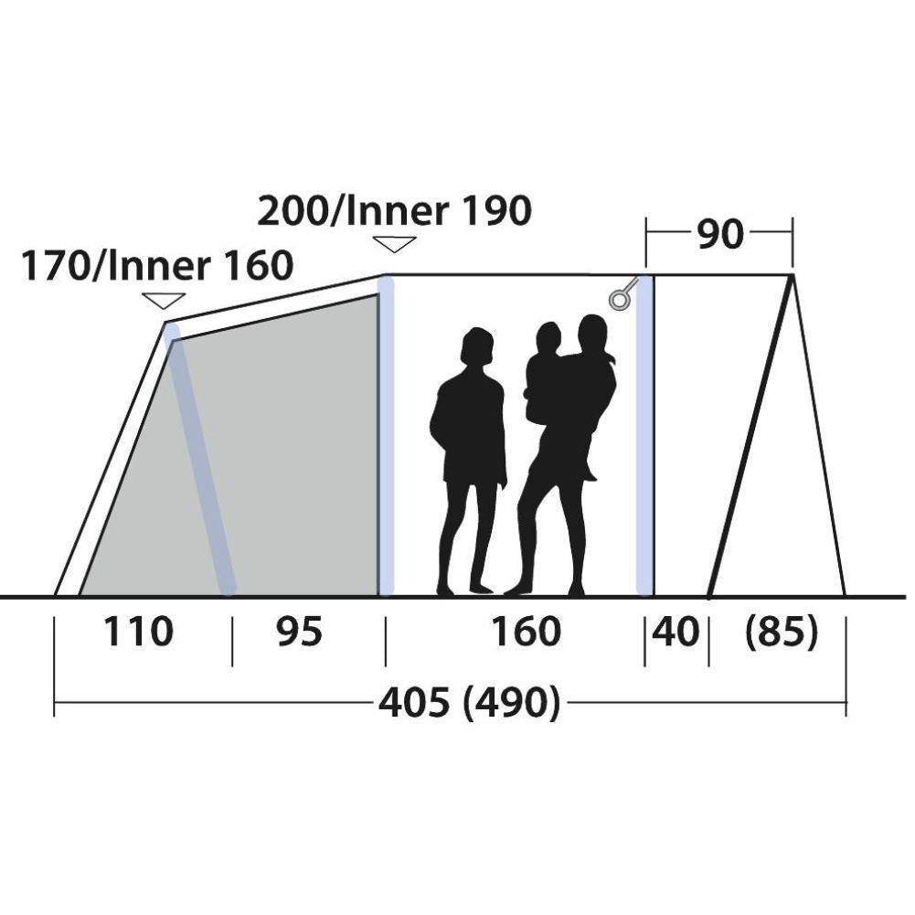 Outwell Sunhill 3 Air Tent - 3 Man Tent size